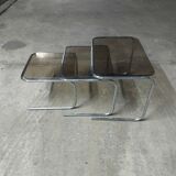 3 vintage nesting tables 70'S