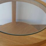 Round Tables with Glass Tops, Set of 3.