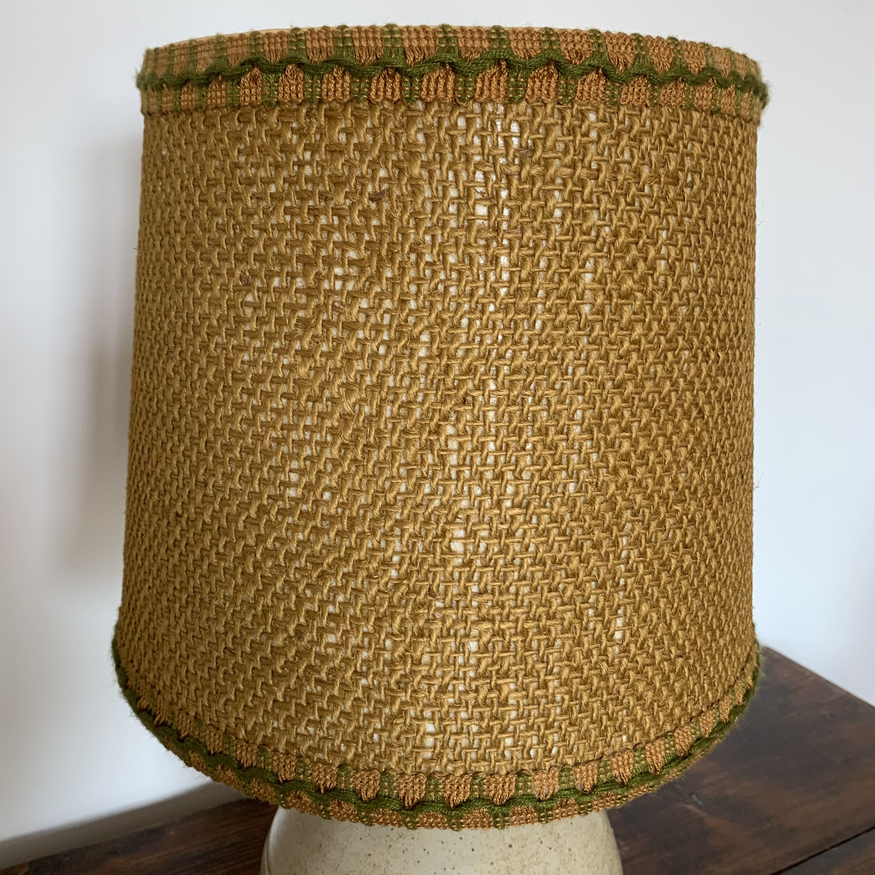 Stoneware lamp - rope lampshade