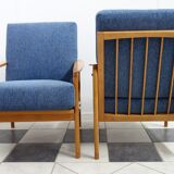 Set of two blue chairs 1960s