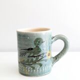 Mug artisanal en céramique vernissée signé. Saint Jorioz.