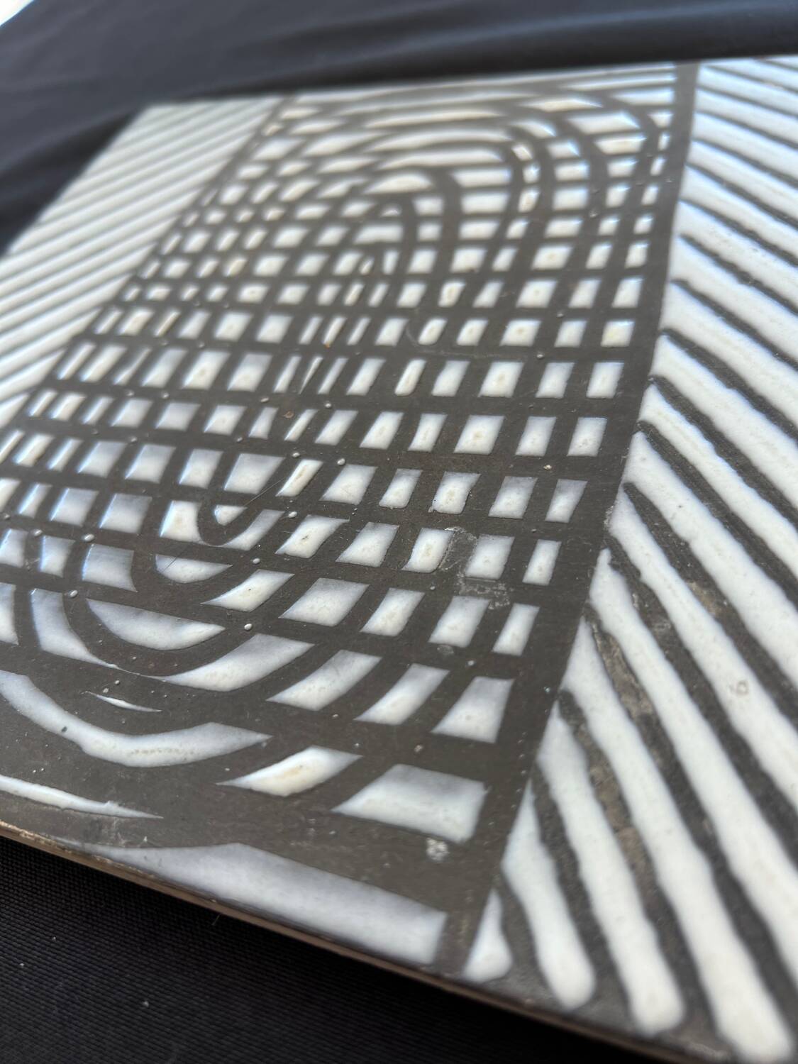 2 Roger Capron tiles – Geometric vintage ceramic