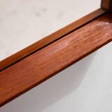 Miroir hexagonal avec cadre en teck