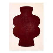 Peinture sur papier rouge cerise signée Eawy