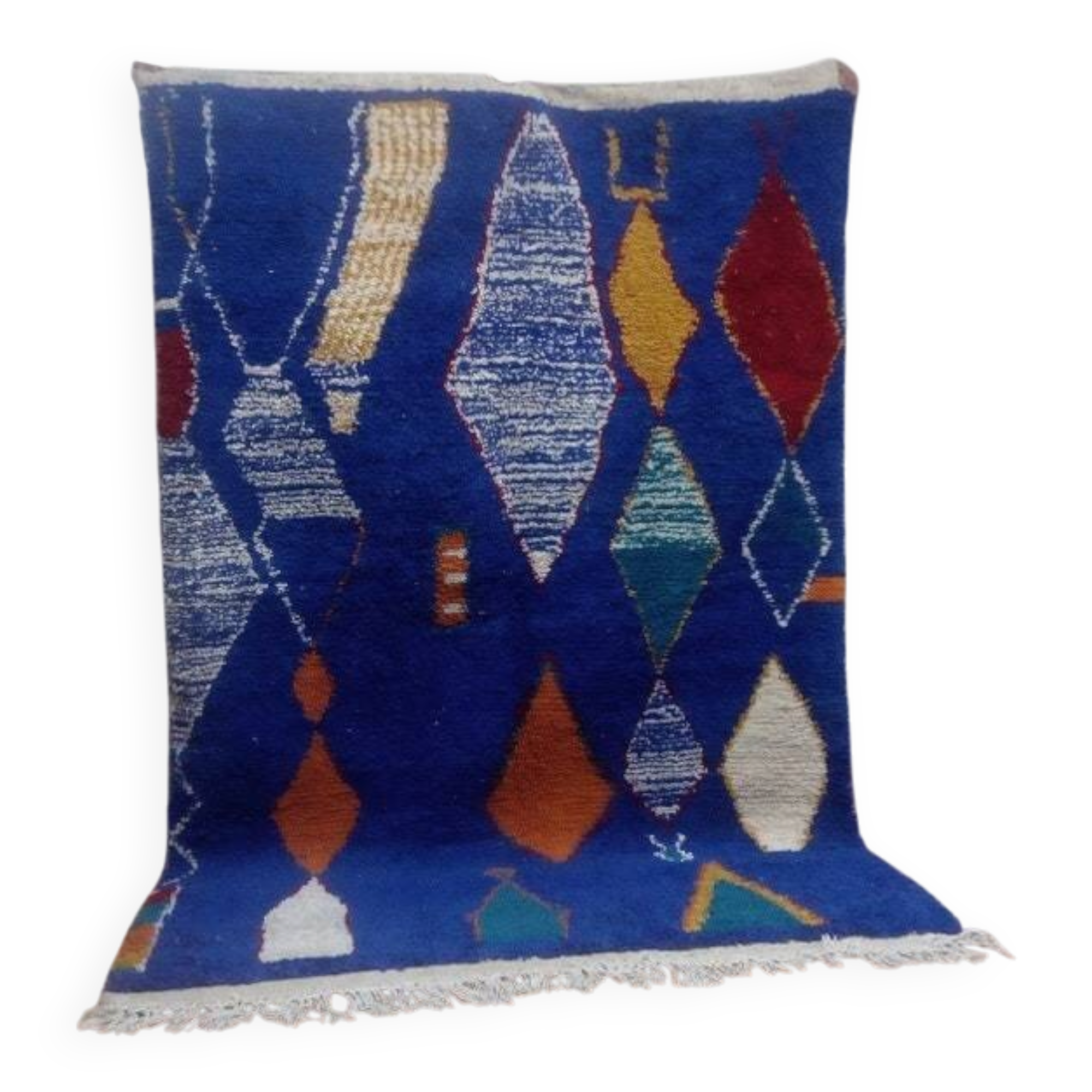 Berber design rug - blue touch - handmade Moroccan rug - 241x165 cm