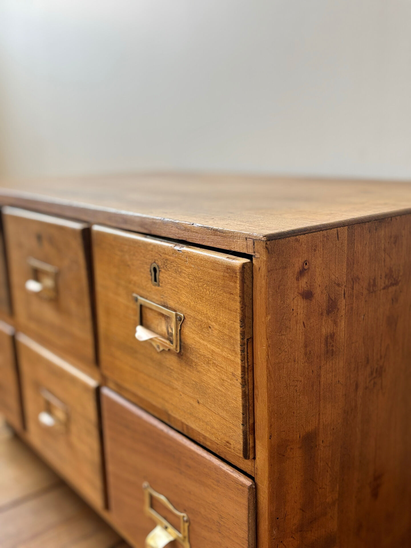 Small antique work cabinet with 6 drawers.