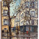 Ancient painting, Furstenberg Square, Paris, signed Saulin, 20th century