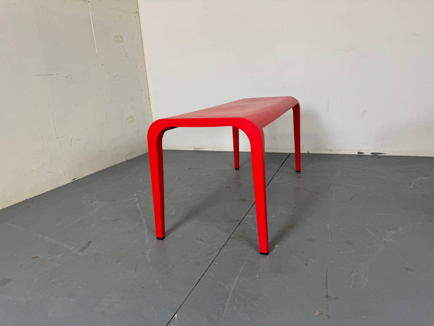 Italian Modern Red Side Bench Table Laleggera by Ricardo Blumer for Alias