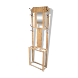 Porte Manteaux Vintage Art Déco Bois Brut Miroir