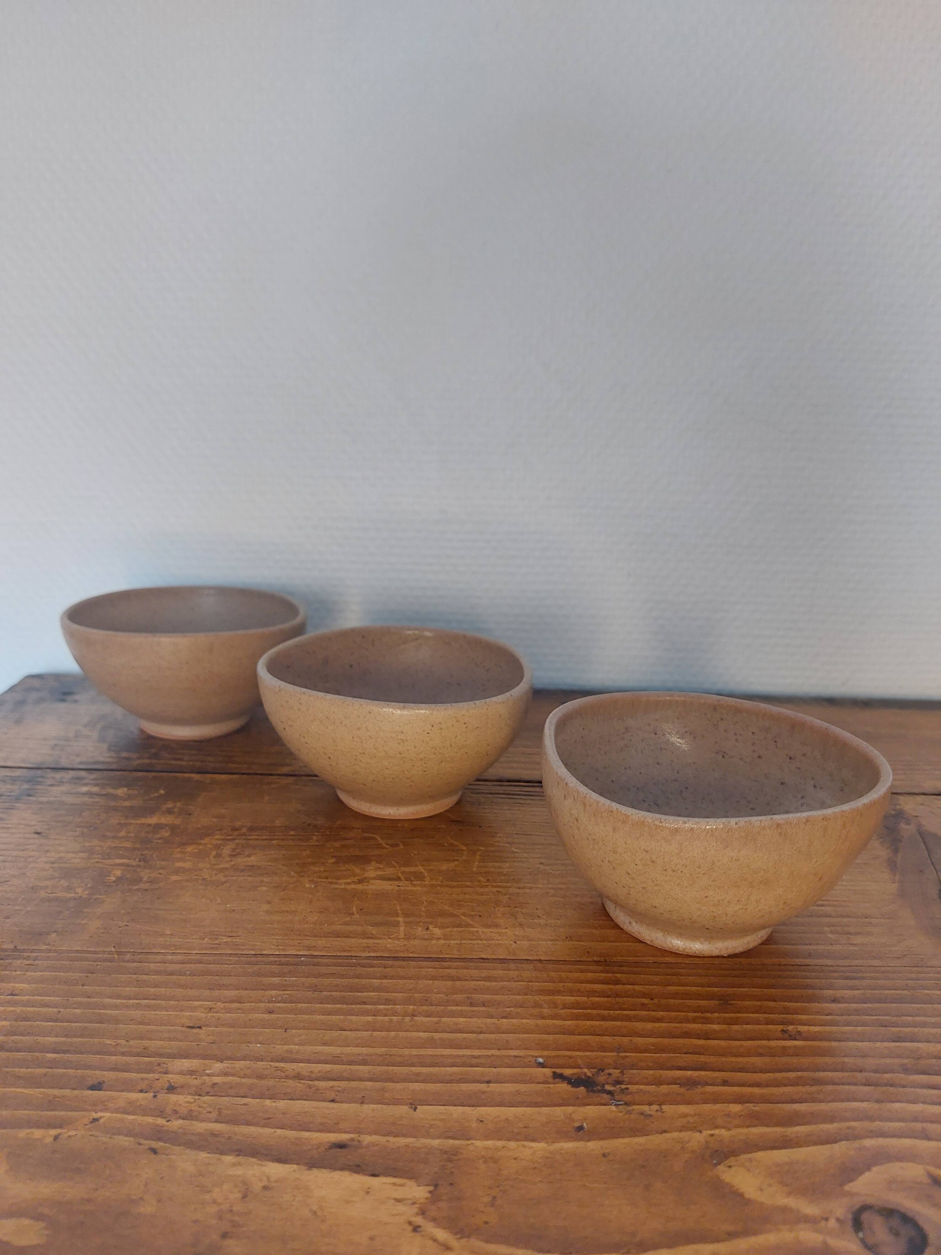 Lot de 3 petits bols en gres