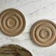 Ceramic trifle and coaster set / stoneware pottery signed 70s