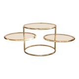Gold-plated 3-tier turning top side table