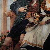 Painting, Bavarian couple, Oil on canvas, 1880