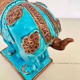 Sculpture of a Tang horse in turquoise blue earthenware