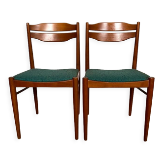 Pair of Danish Design teak wood dining chairs