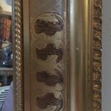 Octagonal mirror wooden gold 88 x 68 cm