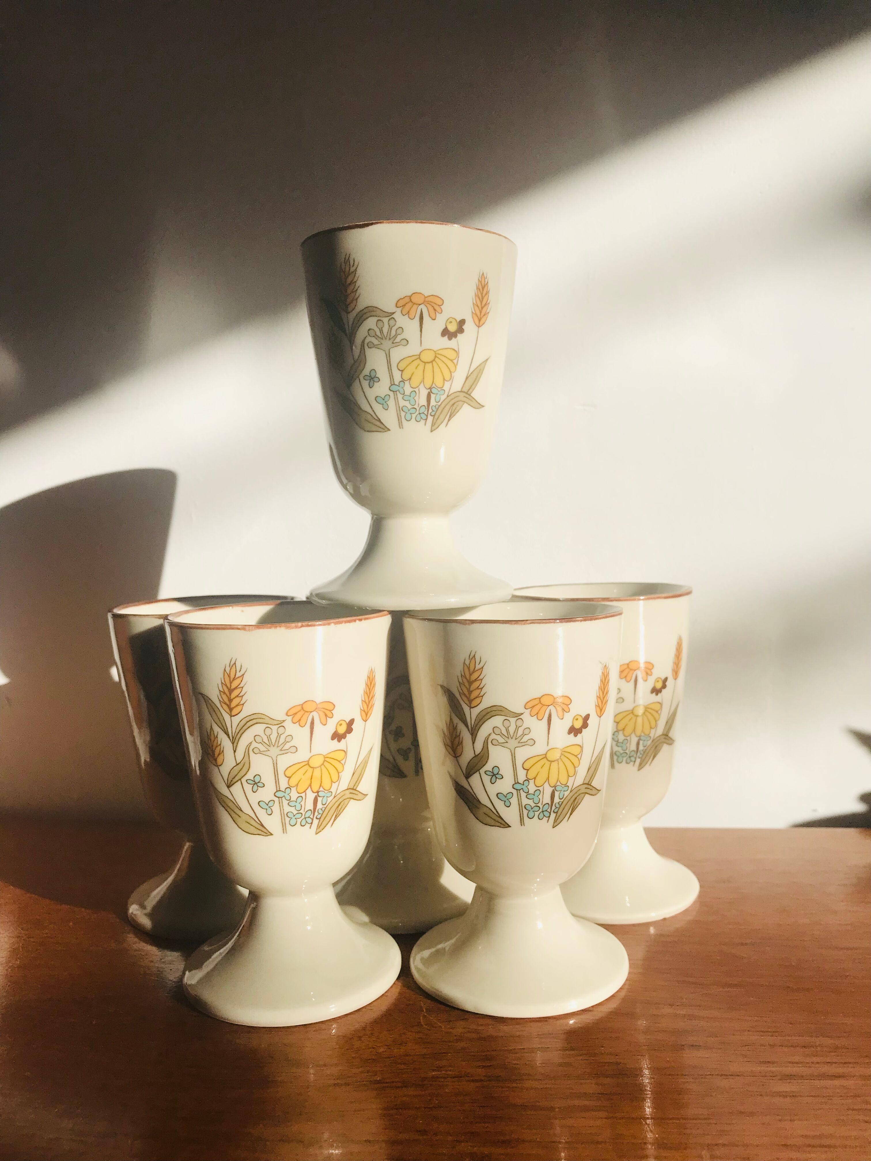 Set of 6 mazagrans in stoneware - coffee cups