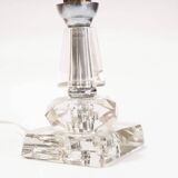 Crystal base lamp and rattan lampshade