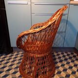 Vintage rattan armchair