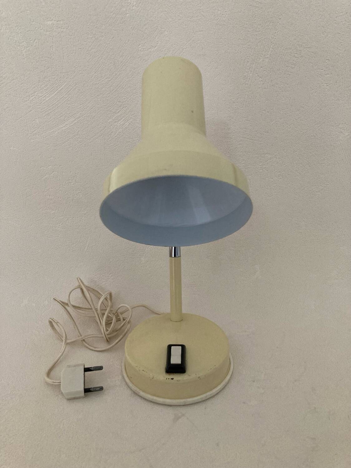 60s cream and chrome desk or bedside lamp