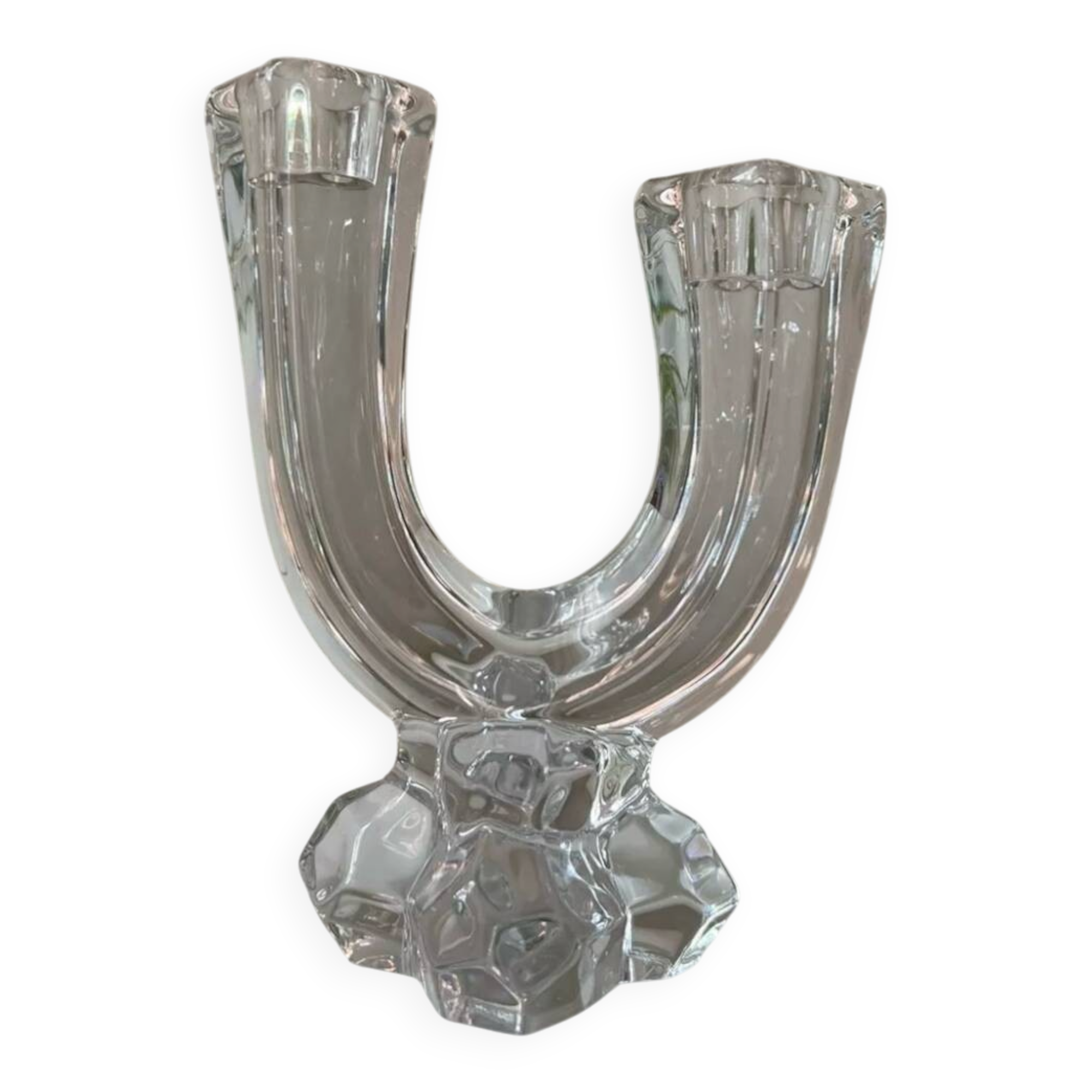 Vannes le Chatel crystal candle holder 1960