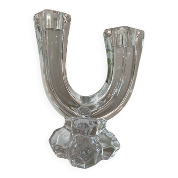 Bougeoir en cristal de Vannes le Chatel 1960