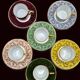 Set of 6 multicoloured moka cups in Limoges fine porcelain.