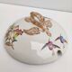 Porcelain soup tureen with heron and bamboo decor
