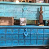 Indian wooden chest with metal decoration