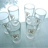 6 old beer glasses from the 80s