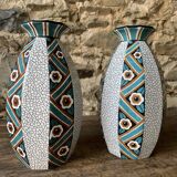 Pair of art deco vases in Sarreguemines earthenware