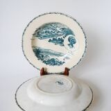 Set of 3 mismatched Iron Earth soup plates L&G Buffon model 19th century