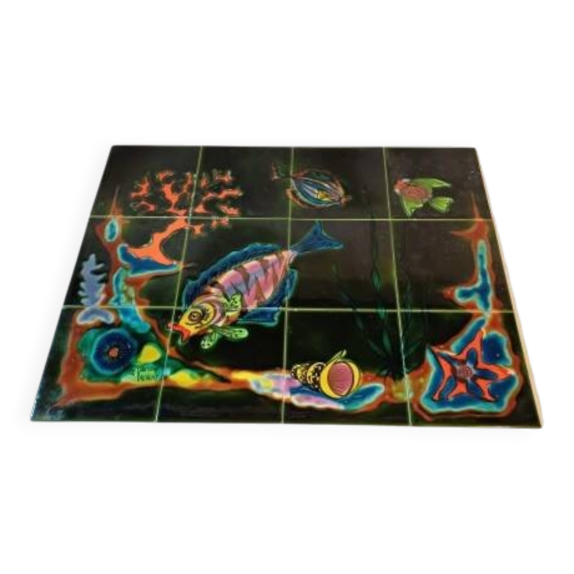 Vintage Vallauris ceramic tiles from "Le Vaucour"