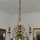 "Dutch" gold metal chandelier with 9 light arms - 1960