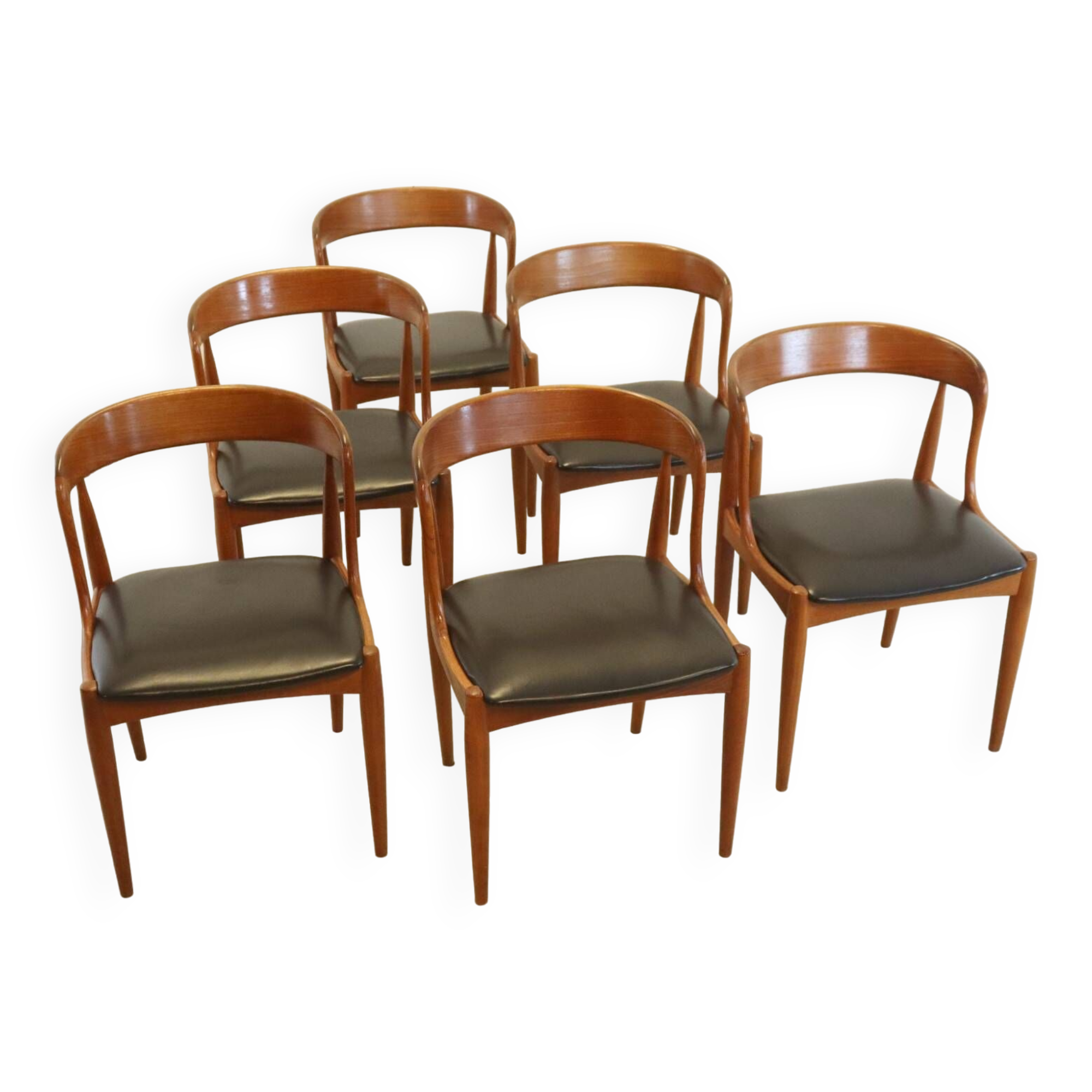 Set of 6 chairs Johannes Andersen voor Uldum stoelen -