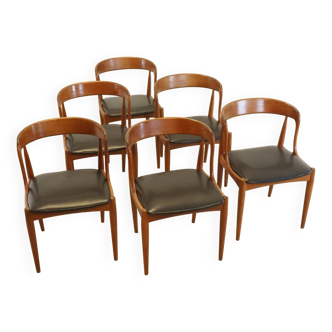 Set of 6 chairs Johannes Andersen voor Uldum stoelen -