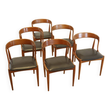 Set of 6 chairs Johannes Andersen voor Uldum stoelen -