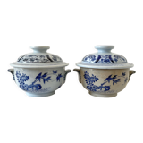 Two fine earthenware cream pots, Japanese service, Creil and Montereau, 19th century
