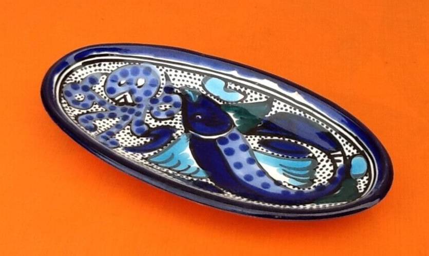 Ceramic bowl oval shape Fish decor