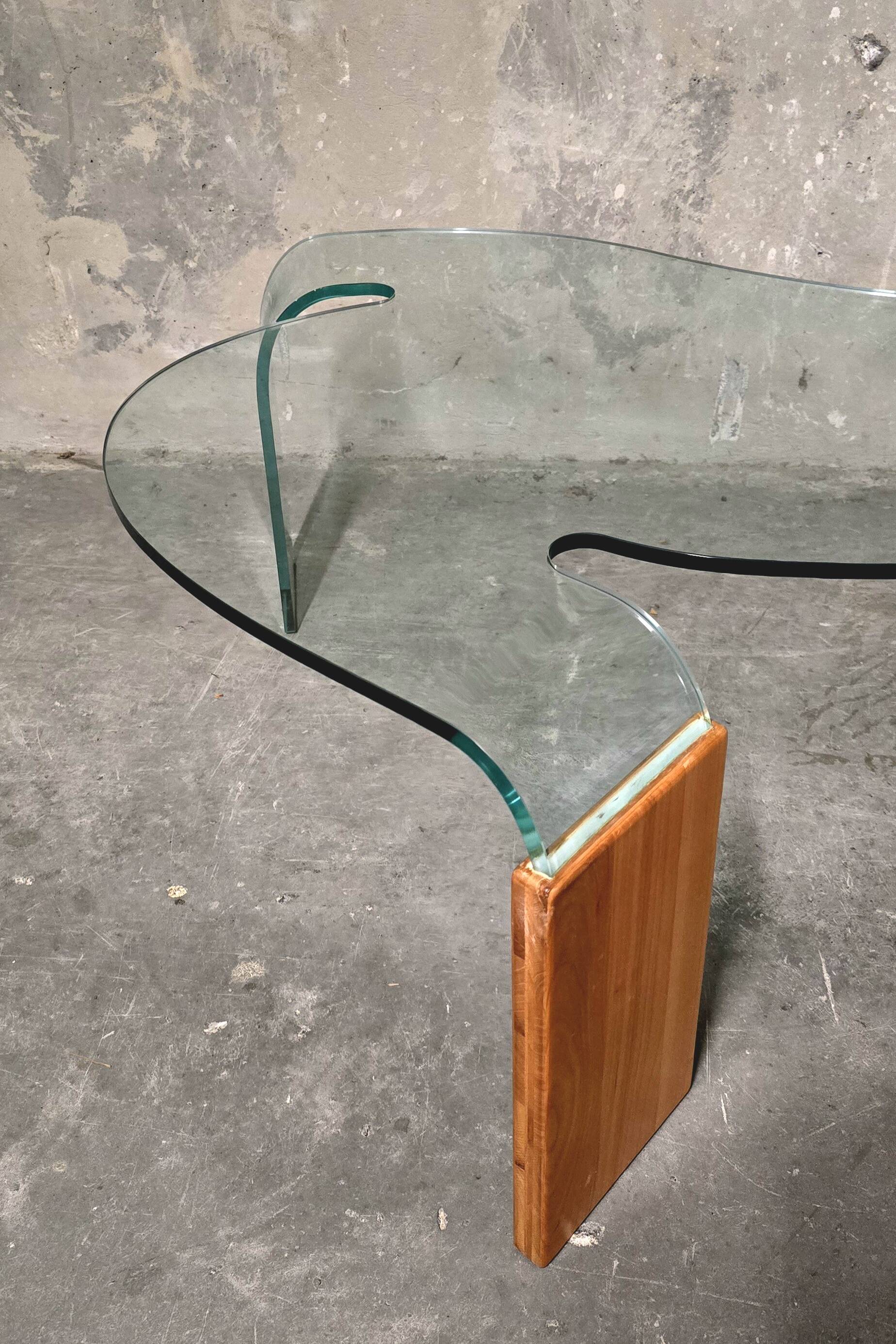 Hans von Klier pour FIAM, table basse en verre, verre, années 1990, Italie