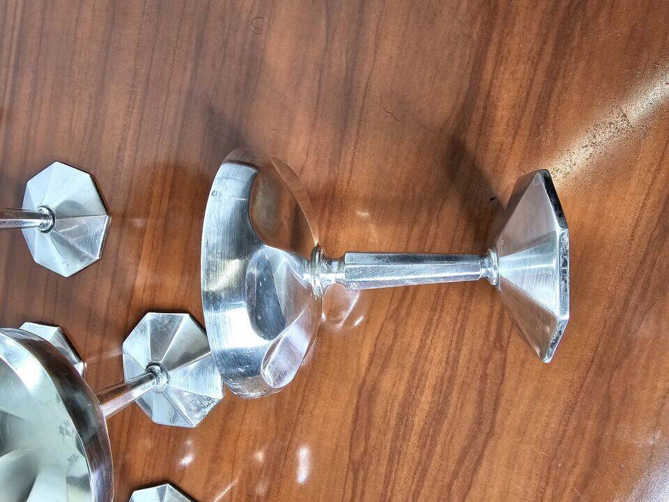 Coupe à champagne art déco en métal argenté x 12