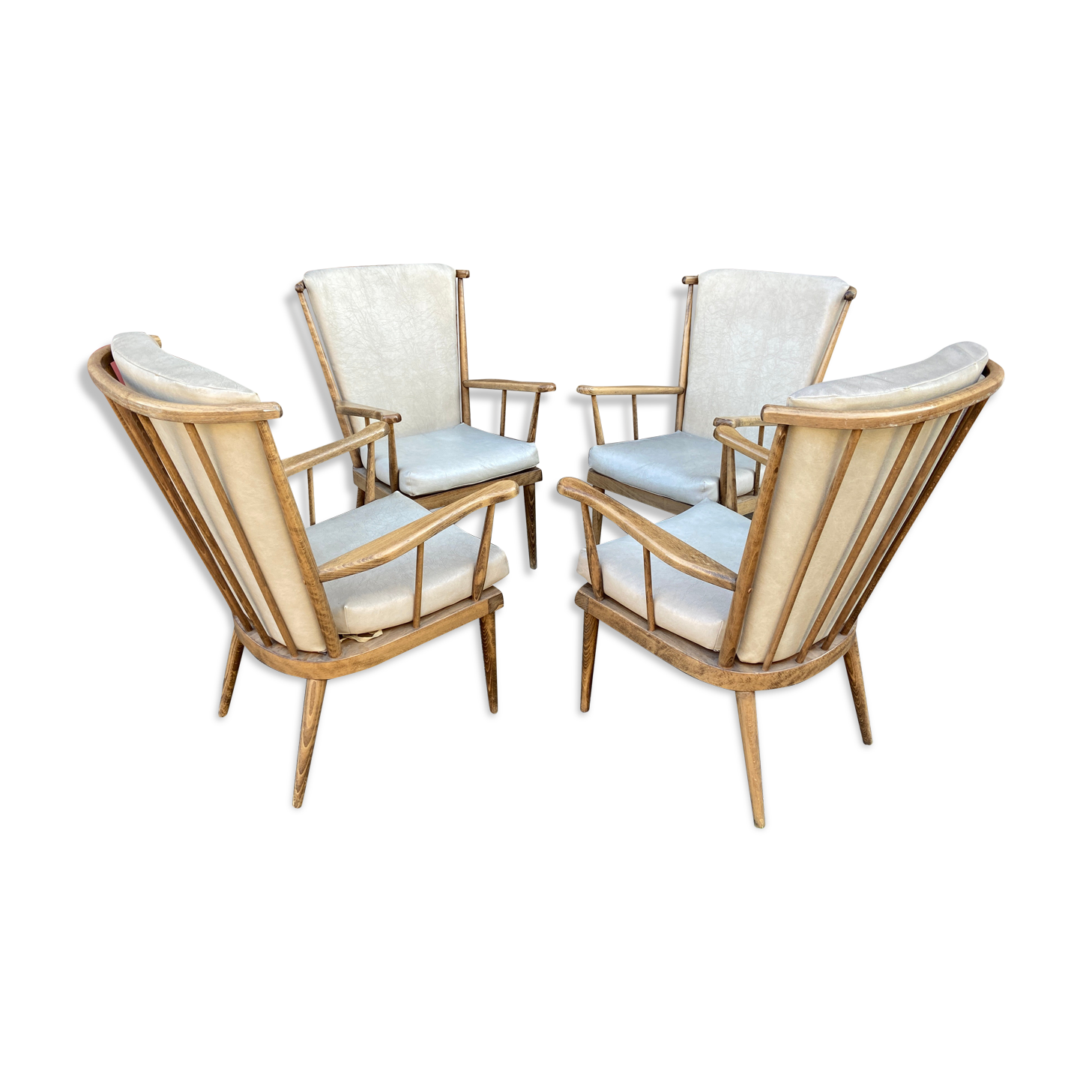 4 armchairs baumann vintage fan 1970