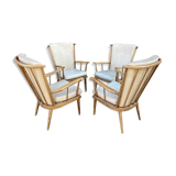 4 armchairs baumann vintage fan 1970