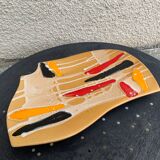 Flat, fruit cup design and vintage glazed ceramic
