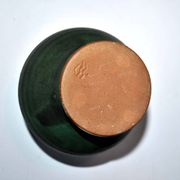Vintage ceramic vase signed vague - Green glazed terracotta