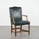 Old English cowhide and wooden Gainsborough side/desk chair