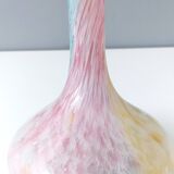Vintage pastel colors polychrome murano glass flower vase, italy