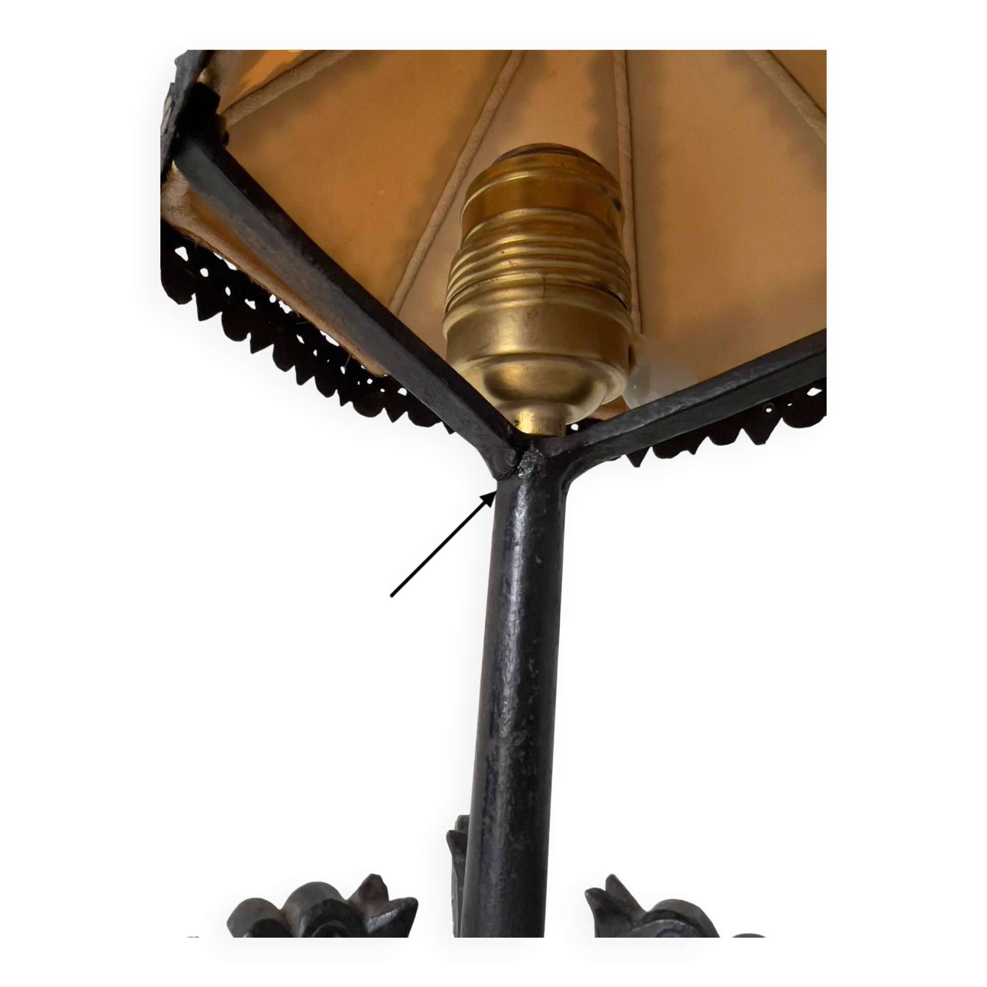 Lampe de table dragon en fer forgé, style Arts & Crafts | Italie | Années 1910