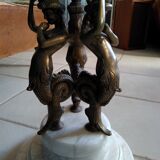 Marble and brass side table