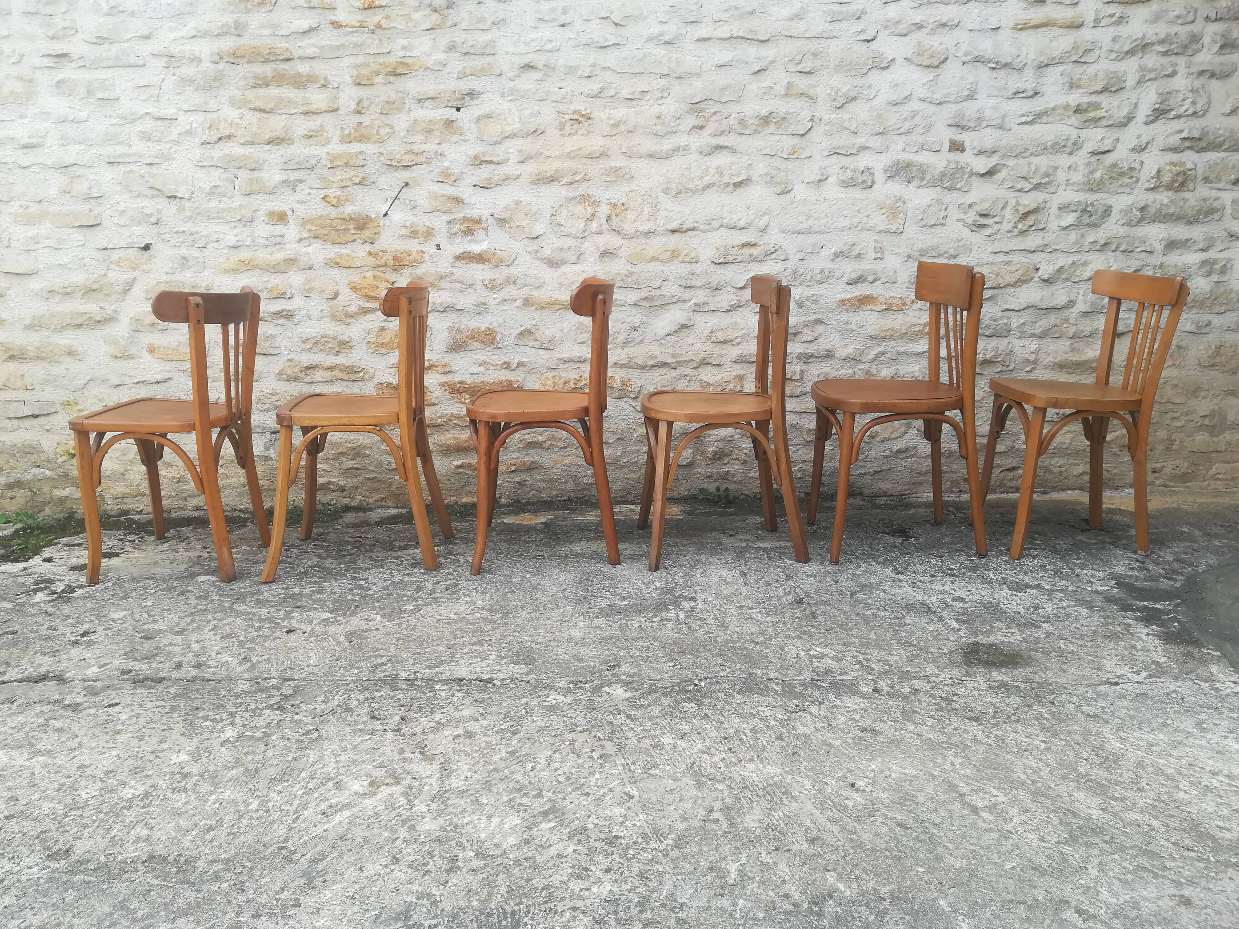 Mismatched bistro chairs